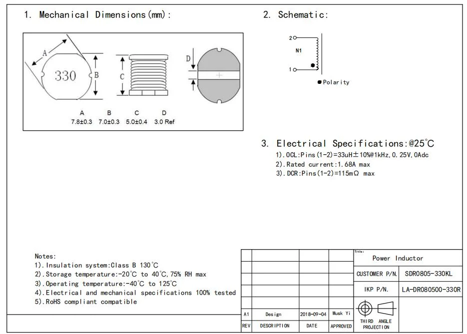 Low Profile SMD Power Inductor High Current Inductors voor PC-gerelateerde producten