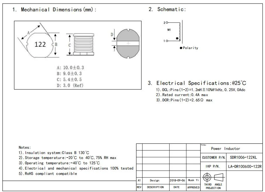 Hoge stroom laag profiel vermogen inductor SMD chip inductor