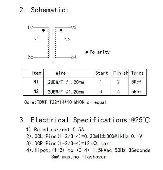 CE/UL/RoHS-gecertificeerde Toroidale Common Mode Choke Inductor met PCB-basis