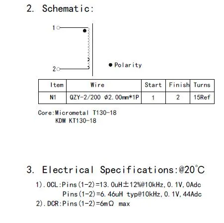 Fabrieksprijs Differentiële modus Choke Inductor