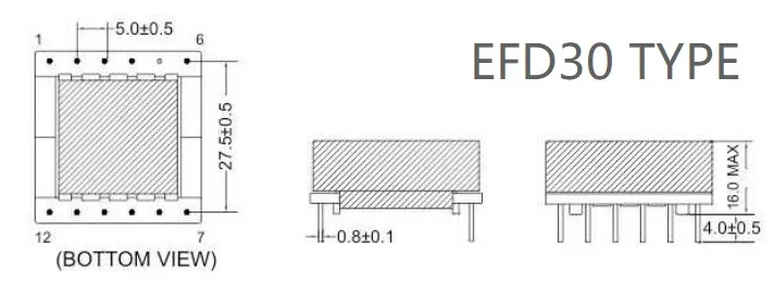 Ikp Factory Op maat gemaakte Efd-type SMPS hoogfrequente transformator