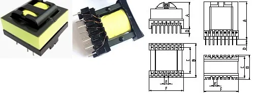 ETD Type Horizontale Hoogfrequente Transformator voor Beveiligingsvoeding