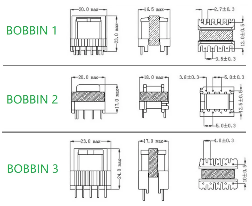 Ei19-type hoogfrequentietransformator voor het schakelen van stroomvoorzieningen